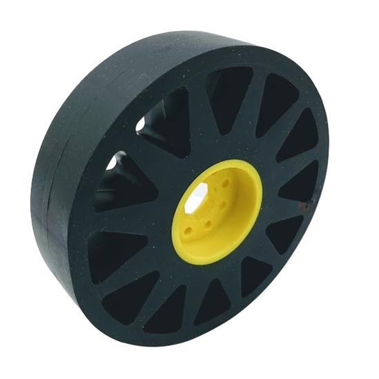 Picture of 100mm Flex Wheel - 60A - 25mm wide - 1/2" Inner Hex - Black