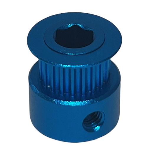 Picture of 20 Tooth GT2-6mm Timing Belt Hex-Shaft Pulley