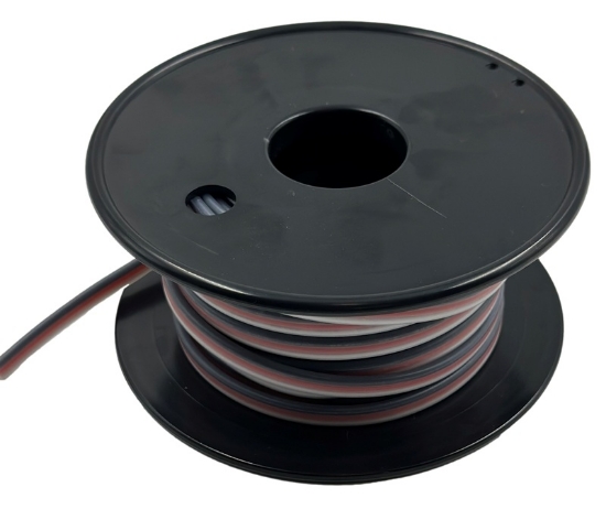 Picture of 22AWG Black/Red/White Flexible Silicone Bonded Wire 8M